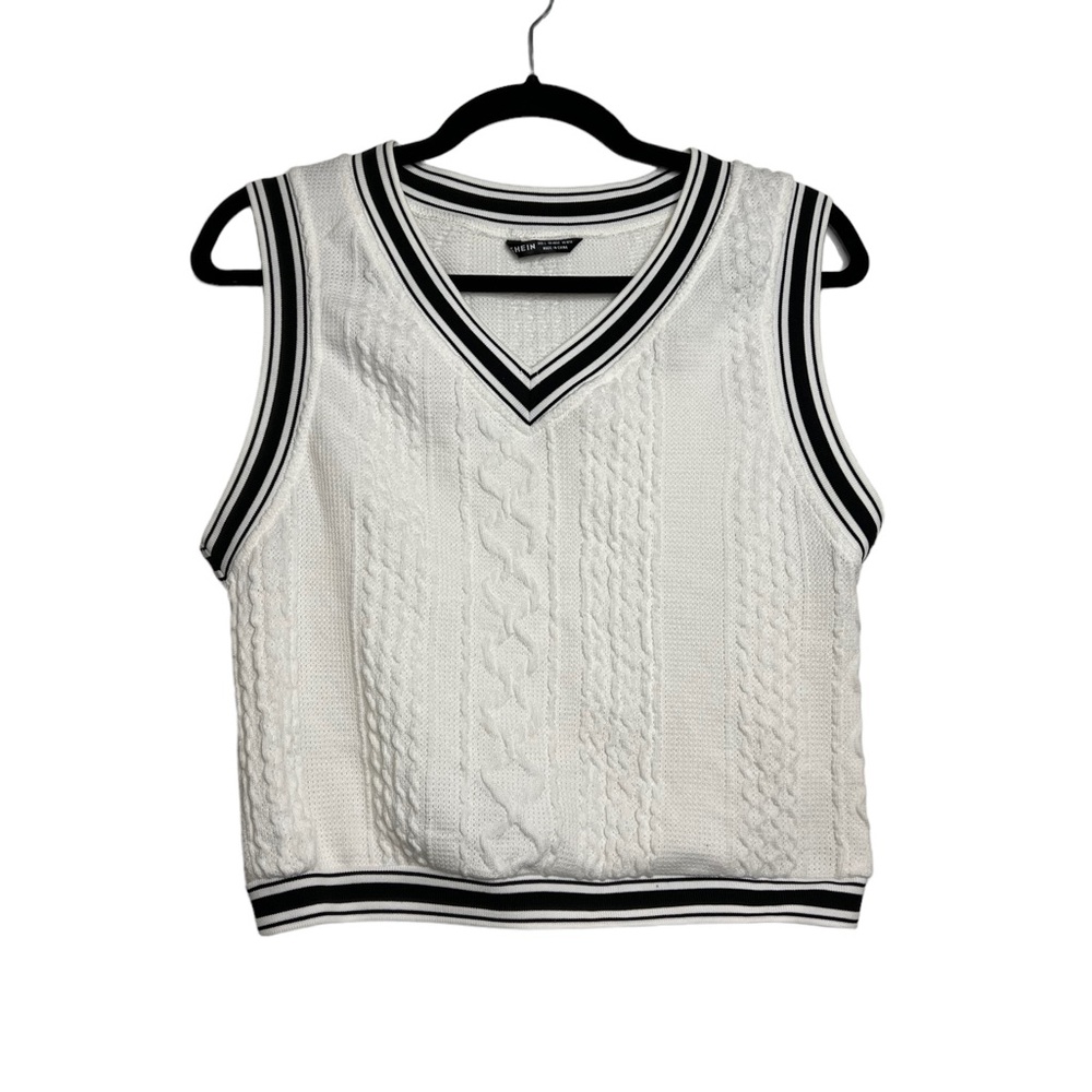 black & white sweater vest
